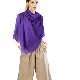 Prettystern Women's Extra Large XXL Pashmina Scarf 100% Wool Warm Shoulder Scarf for Winter, Bordeaux purple