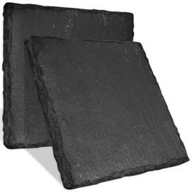 mtb more energy Set of 2 Slate Slate Sign Plates – 10 x 10 cm – Square – DIY – for Labelling or Engraving Yourself for Gifts, Crafts, Household, Garden