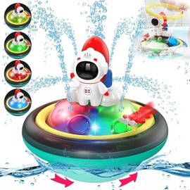 Juguetes para El Baño pequeños,Espacio Juguetes de Agua para niños,Juguetes para Bebe,Juguetes sensoriales con función de luz,Regalo para Niños Niñas,Apto para Ducha, Piscina, Bañera