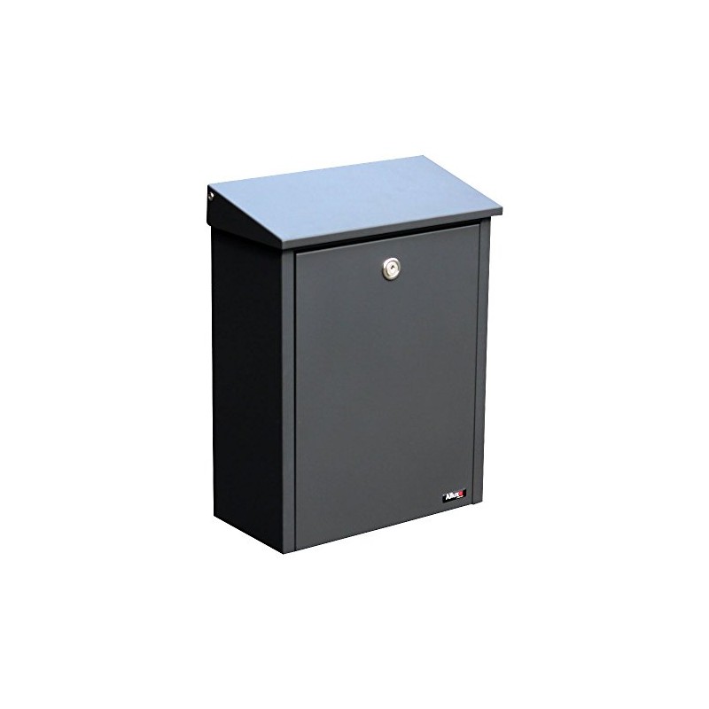 Qualarc ALX-200-GY Wall or Post Mount Locking Galvanized Steel Mailbox,