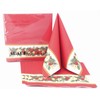 50 Christmas Napkins 40 x 40 Fabric-Like Garland, Colour: Red