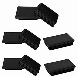 2" x 3" Rectangle Tubing End Caps, Tubing Post End Cap, Black Plastic Plugs, Chair Glide Floor Protector (50mm x 75mm, 8 Pack)