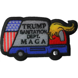 Ivamis Trump MAGA Sanitation Department Patch- 3x3 inch - P7896