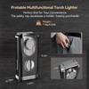 All-in-One Triple Torch Lighter, Built-in V Cutter, Holder, Adjustable Windproof