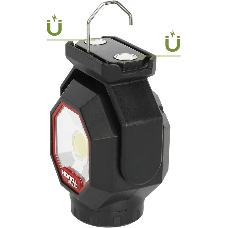 Hyper Tough 500 Lumen Rechargeable Compact Work Light, Integrated LED,