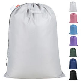 Polecasa Extra Heavy Duty Large Laundry Bag with Sturdy Handles and Drawstring Closure, 28 x 36 inches Durable Storage Bags for Basket, Hamper, College, Dorm, Travel, Silver
