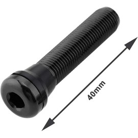 2pcs 44mm Black Tubeless Air Valve Aluminum Alloy Tyre Valve Round Base Small Size Valves for MTB Road Bike Tubeless Valve Stem (with Caps)