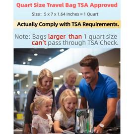 Packing Cubes Quart Size Travel Bag Tsa Approved Clear Toiletry Bag Small European International Must Haves Long Flight Airplane Essentials (2, Clear)