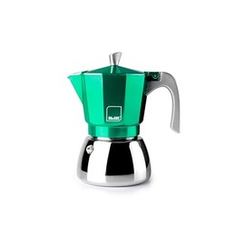 IBILI Elba Green Espressomaschine, 6 Tassen, 300 ml, Aluminiumguss, Edelstahlboden, induktionsgeeignet