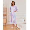Ekouaer Zipper Robe for Women 3/4 Sleeve Housecoats Full Length