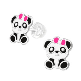 925 Sterling Silver Cute Animal Children's Stud Earrings, Pandas