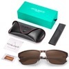 Ucolanco Metal Frame Sunglasses for Men Polarized UV400 with Case,Spring