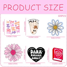 GWAWG 120Pcs Book Stickers, Waterproof Vinyl Reading Decals Bookish Sticker for Kindle, DIY Scrapbook Stickers Decoration for Water Bottle, Guitar, Laptop, Skateboard, Suitcase