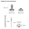 sourcing map 100 Sets Leather Rivets 6mm x 8mm Metal