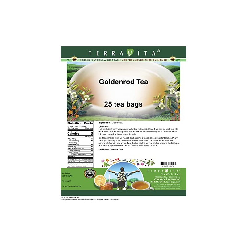 Goldenrod Tea (25 tea bags, ZIN: 510867)