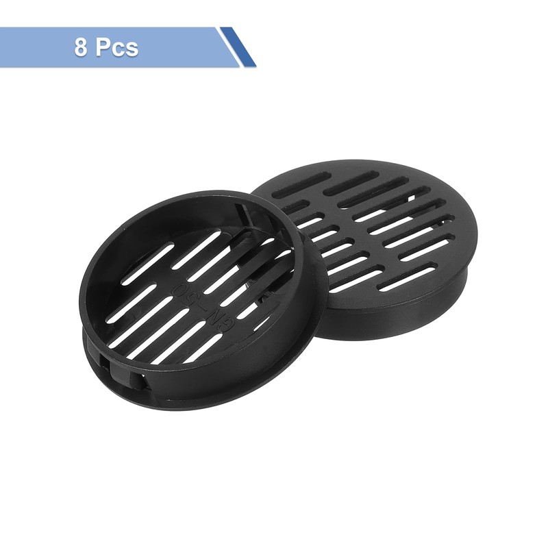uxcell Round Soffit Vents 2 inch, 8Pcs Black Plastic 50mm