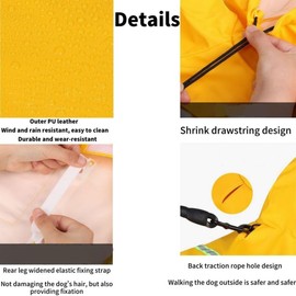 GLURIZ Impermeable para Perros con Rayas Reflectantes, Impermeable con Capucha para Perro, Impermeable para Perro Ajustable Impermeable para Perros Pequeños, Medianos (XXXL,14 a 24 kg