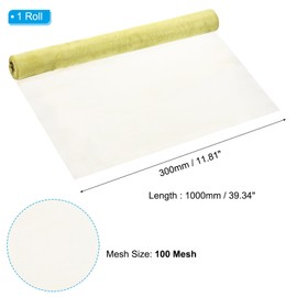 PATIKIL Brass Woven Wire Mesh Screen Roll 39x12, 100 Mesh Filter Metal Coarse Dense Gauze Mesh for Window Security Vent Cover Filtration Animals Fence, Yellow