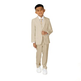 Spring Notion Big Boys' Modern Fit Khaki Suit Set 2T