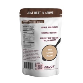 Le Sauce & Co. Beefy French Onion Gourmet Gravy, (2-pack) Two Serving Gluten Free Beef Gravy, Premium Brown Gravy, Caramelized Onions, Hamburger, Steak, Beef Stock, Meatballs, Pork Tenderloin
