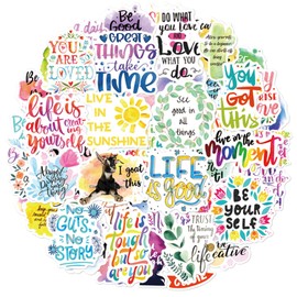 Motivational Stickers 100 Pcs Inspirational Quotes Sticker Pack, Positive Affirmation Phrase Stickers, Waterproof Vinyl Stickers for Laptop Planner Scrapbook Journal Skateboard Suitcase Phone Bike etc