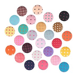 TEHAUX 100 Piezas Botonadura Plana De Lunares Botones De Tela Para Manualidades Accesorios De Color Botones Surtidos Para Bolsos Para Ropa