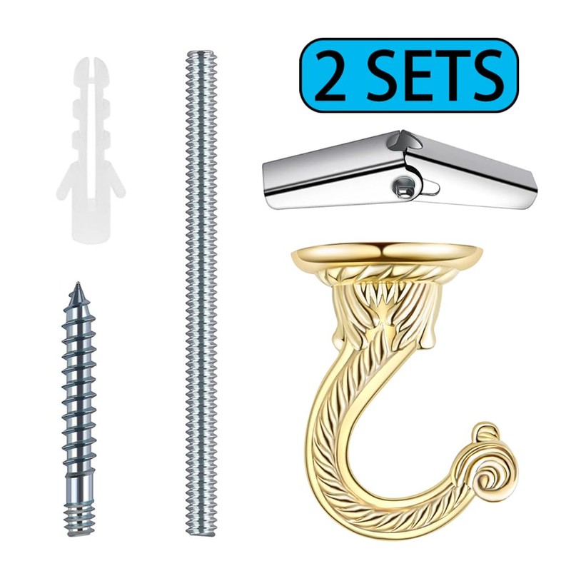 OBSTKUCHEN 2 Sets Large Swag Ceiling Hooks Heavy Duty Swag