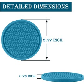 SINGARO Car Cup Coaster, 4PCS Universal Non-Slip Cup Holders Embedded in Ornaments Coaster, Car Interior Accessories, Light Blue