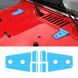 CheroCar for JK Hood Hinge Cover Exterior Decoration Kits Accessories for Jeep Wrangler JK 2007-2017,Light Blue