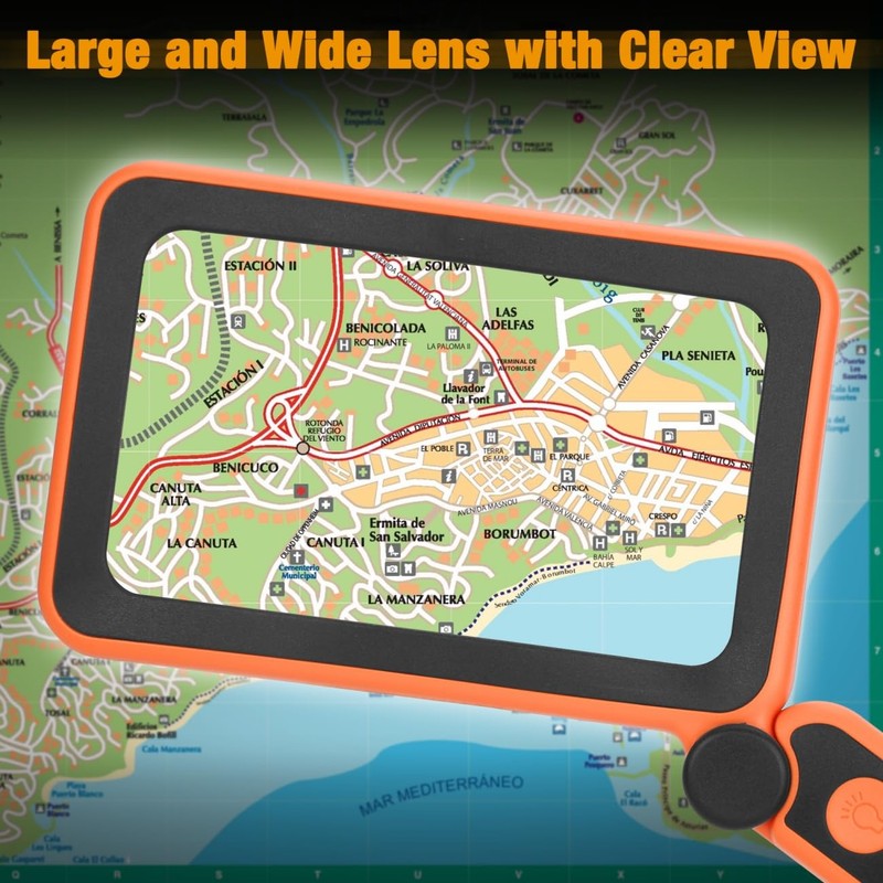 Tobegiga Rechargeable Magnifying Glass with Light for Reading, 5X Large