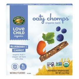 Love Child Organics Oaty Chomps Blueberry + Carrot Snack Bars, 4 oz (Pack of 1), Gluten Free, Non-GMO, by Nature's Path