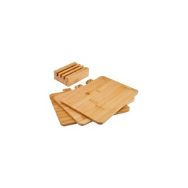 Bamboo Cutting Boards for Kitchen Set of 3, Wood Cutting Board for Chopping Meat, Vegetables, Fruits, Cheese, Knife Friendly Serving Tray