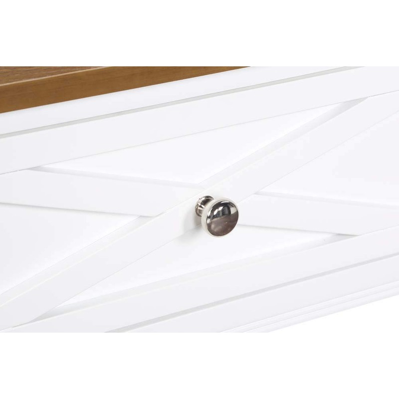 Convenience Concepts Country Oxford 2-Drawer Console Table, Driftwood/White