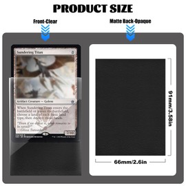 Pack of 100 Card Sleeves, 66 x 91 mm Trading Card Sleeves, Black Sports Card Protective Covers, Practical Pockets for Collectors, for Trading Cards, Coins, MTG