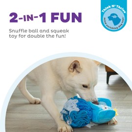 Outward Hound Nina Ottosson Stuff N' Snuffle Plush Snuffle Ball Dog Puzzle, Elephant, Blue