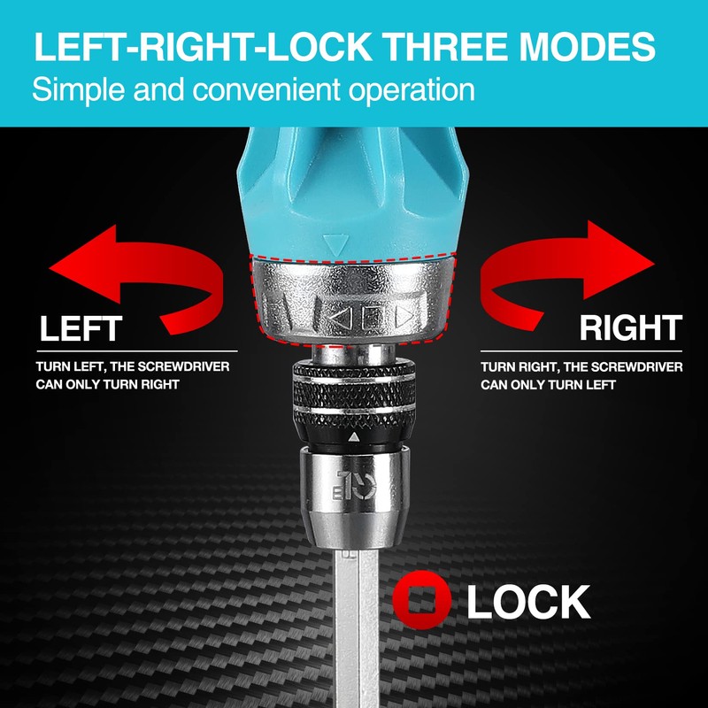 DURATECH 2PCs Ratcheting Screwdriver Set, 12-in-1 Multi-bit Standard/Stubby Screw Driver