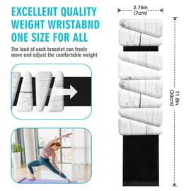 Wrist Weights Set of 2, Adjustable Wrist and Ankle Weights for Women and Men(1Lbs Each), 2lb Wearable Silicone Weighted Bangles, Fits for Yoga, Pilates, Home Gym, Dance, Swimming, Jogging, Cardio, Strength Training (Light Gray)