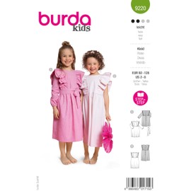 Burda Kids Sewing Pattern Girls' Dress with Flounce Sleeves Sizes 92-128