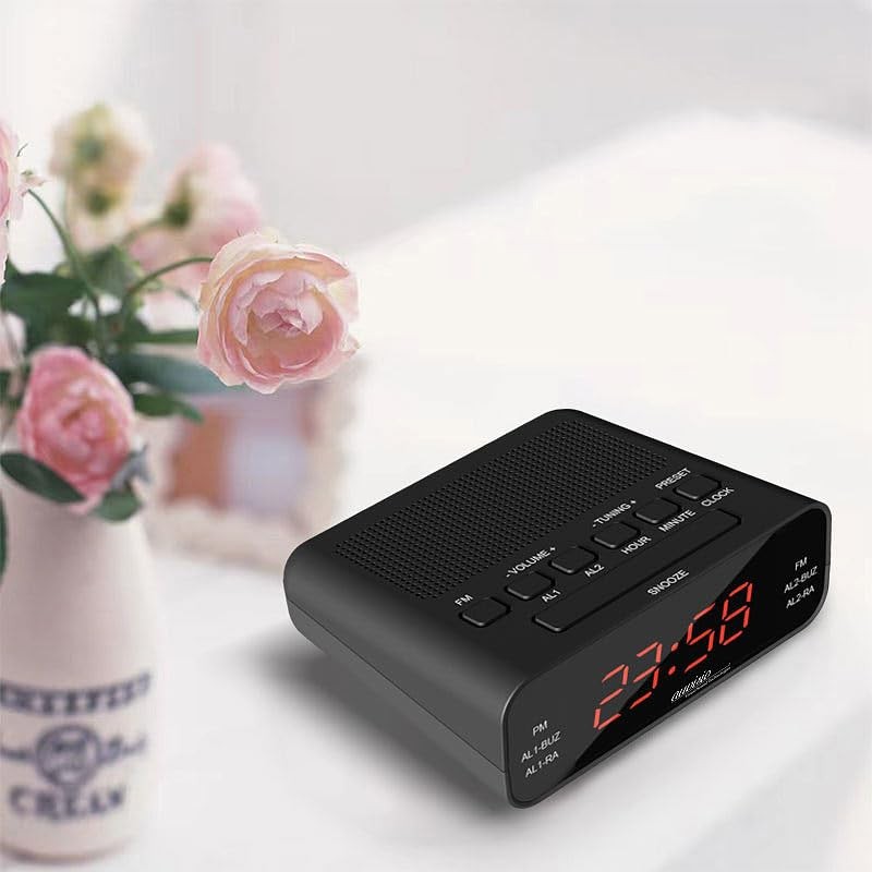auvisio Set of 2 FM Radio Alarm Clock with 2