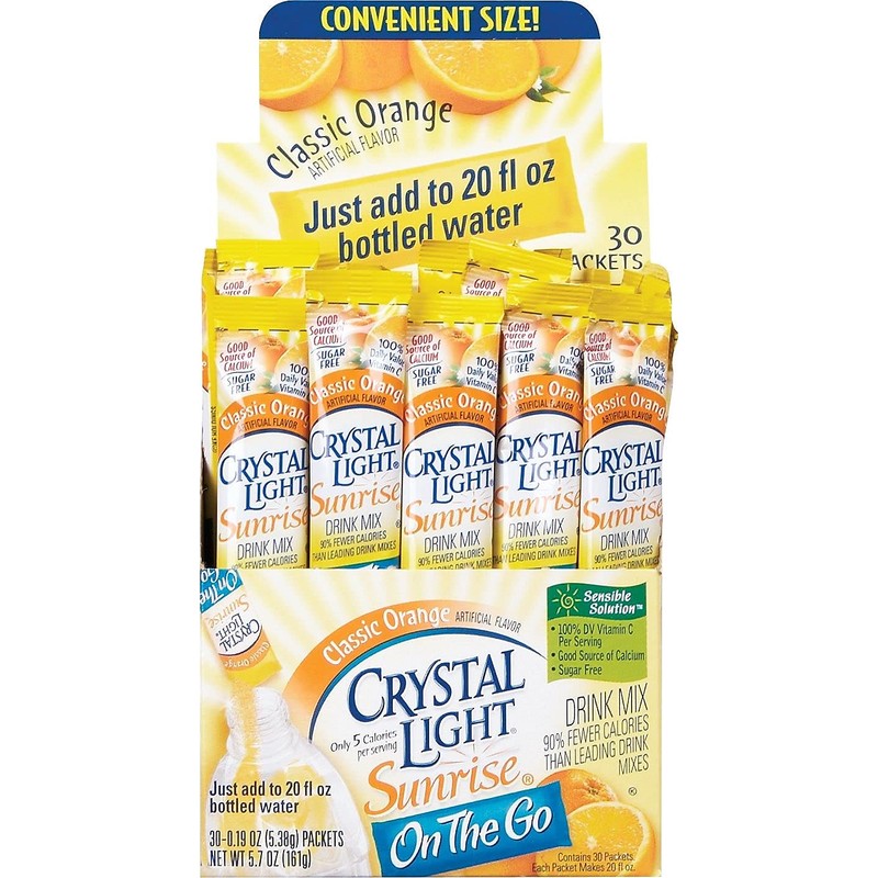 Crystal Light On the Go Drink Mix, Sunrise Classic Orange