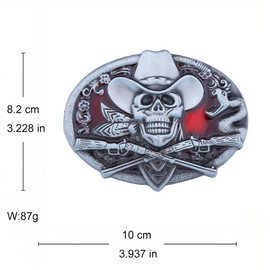 Doitby Skull Belt Buckle Western Cowboy Belt Buckles Novelty Skeleton Belt Buckle for Men Women