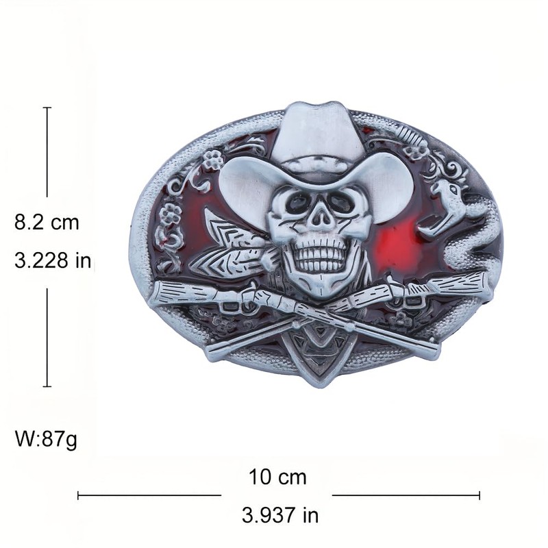 Doitby Skull Belt Buckle Western Cowboy Belt Buckles Novelty Skeleton