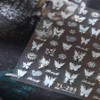 Butterfly Nail Art Stickers White Blue Butterfly Snowflakes with Diamond