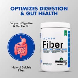Evogen Fiber - Premium Fiber Powder Supplement | No Bloat, Constipation & Gut Health Support | Unflavored | 30 Servings