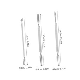 FOYTOKI Quitacutculas De Acero Inoxidable 3 Empujadores De Uas Doble Punta Limpiador Profesional De Cutculas Raspador De Esmalte Gel                  