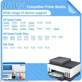 LUMSON 4PK 32XL 31 Ink Bottles for HP Smart Tank 450 555 455 5000 6001 7301 7001 5101