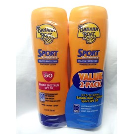 Banana Boat Sport Performance Broad Spectrum Sunscreen Lotion, SPF 50 8 Fl (Pack of 4)