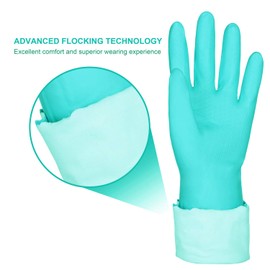Elgood Elgood Reusable Dishwashing Cleaning Gloves with Latex free, Cotton lining,Kitchen Gloves 2 Pairs,Purple+blue Medium