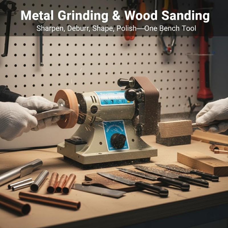 110V Wet Mini Belt Sander, 2.5A Variable Speed 0–10,000 RPM,