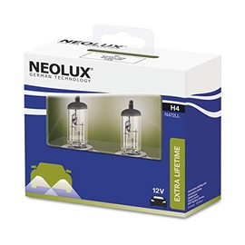 NEOLUX Extra Lifetime H4 Halogen-Scheinwerfer, N472LL-2SCB, 12 V, 60/55 W, Softcover-Box (2 Glühbirnen)
